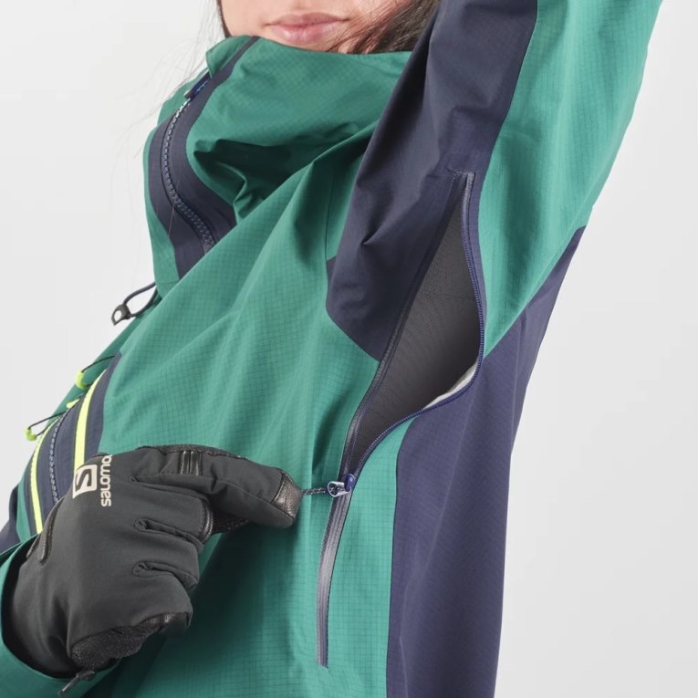 Salomon Outpeak GTX 3L Women's Shell Jackets Green / Navy | CA 1E34